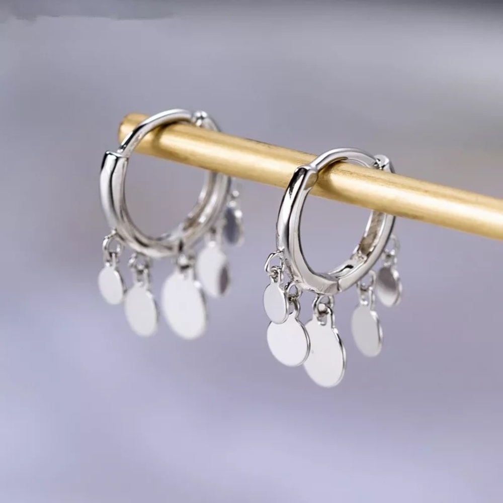 Gold and Silver Small Tassel Hoops - Picture 2 of 10